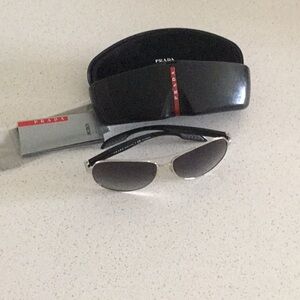 Prada Black Aviator Sunglasses with Case